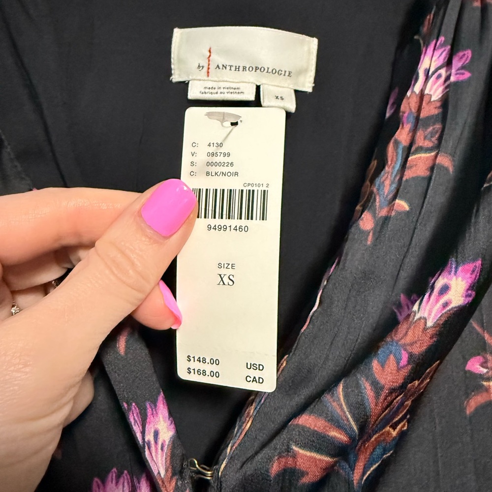 Anthropologie Somerset Mini long sleeve black dress XS NEW WITH TAGS - Picture 6 of 9